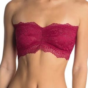 Free People Lacey Looks Burgundy Bandeau NWT Size Extra Small
